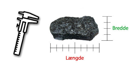 granitskærver længde bredde