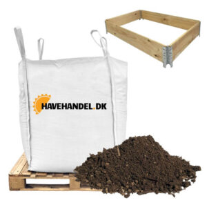 højbedspakke med pallerammer og muld