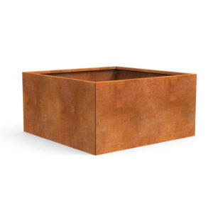 kvadratisk højbed i cortenstål