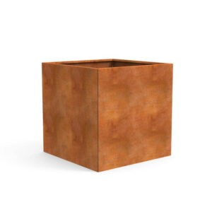 høj plantekasse i cortenstål