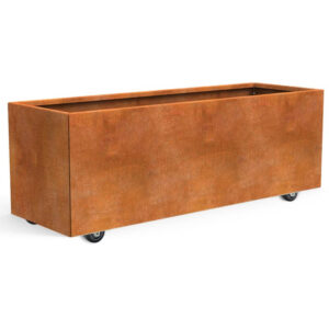 thor cortenstål plantekasse på hjul