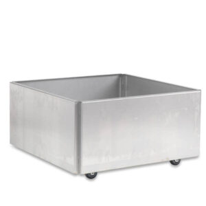 plantekasse på hjul i galvaniseret jern