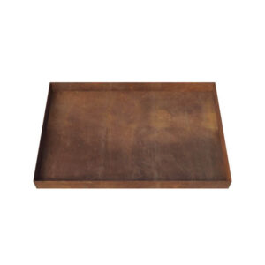 firkantet spejlbassin i cortenstål