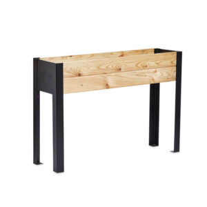 høj plantekasse i træ med bund