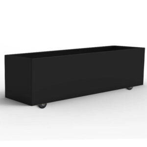 plantekasse i sort stål 120 x 60 x 40 cm