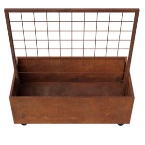 Plantekasse i cortenstål med espalier